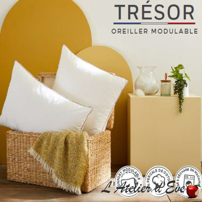 Oreiller multiconfort percale de coton "Trésor" Toison d'Or