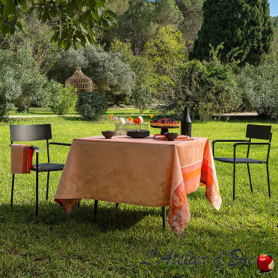 "Instant Bucolique" Lin cosmos Le Jacquard French Tablecloth