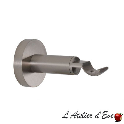 Supports mur ouverts aimantés-Ø19-Nickel brossé pour tringle rideau- collection Acea Houlès