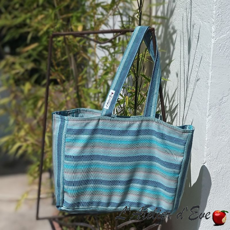 Large soft fabric beach bag French made tote bag