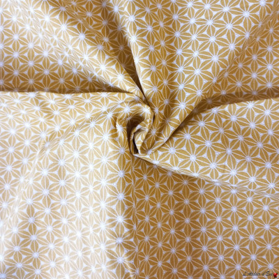 Coupon 1mx1m50 Fuji jaune coton fantaisie