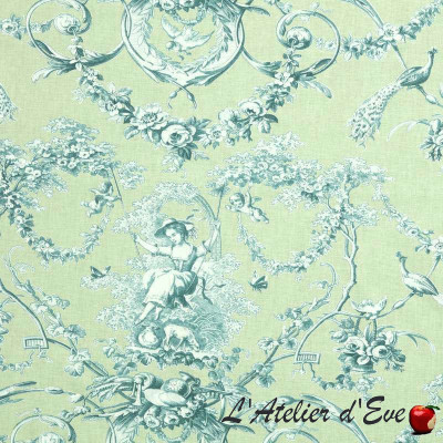 "Ludivine" Coupon 140x240cm toile de jouy furniture Thevenon