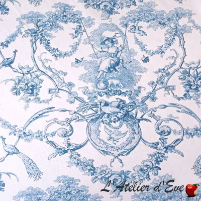 Coupon 100x280cm toile de Jouy ameublement "Ludivine" Thevenon