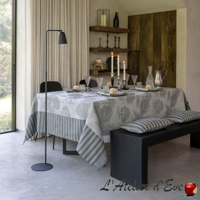 Nappe 100% lin "Souveraine" argent Le Jacquard Français