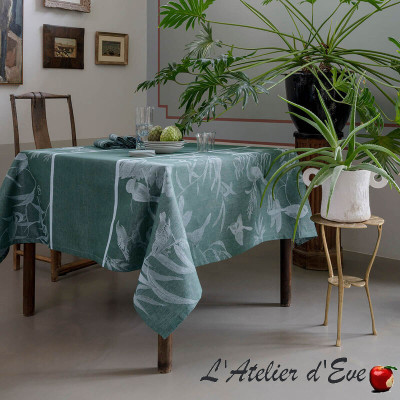 Nappe 100% lin "Volière" végétale Le Jacquard Français