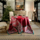 French Jacquard Ruby "Star Lights" Cotton Tablecloth