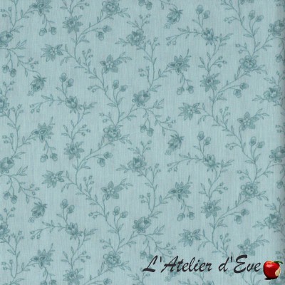Coupon 1m x 2m80 "Moda fleurs bleues" percale coton imprimée