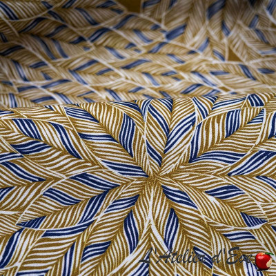 Coupon 58x140cm fancy cotton fabric "Shaman" Thevenon