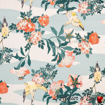 tissu-velours-obi-oiseaux-fleurs-thevenon