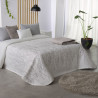Couvre-lit jacquard-réversible-Indra-envers-ton-gris-perle-ecru-Reig-Marti