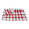 serviettes-de table-coton-carreaux-rouges-et-blancs-Bistrot-français-Le Jacquard-Français