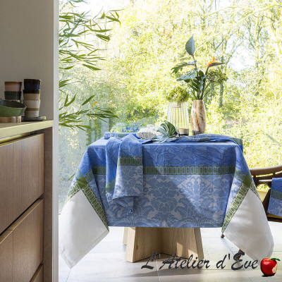 100% linen tablecloth "Tropical Getaway" parrot Le Jacquard French