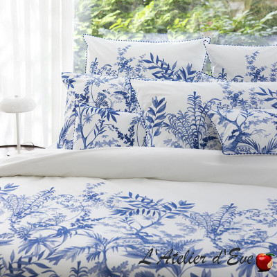 Lot 2 taies d'oreiller coton "Jardin d'Eden" Le Jacquard Français