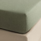 drap-housse-uni-reseda-kaki-coton-lin-nuances-le -jacquard-francais