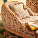 tissu-fleuri-Augustine-à-rayures-collection-Belle-Eoque-Lelièvre-Paris