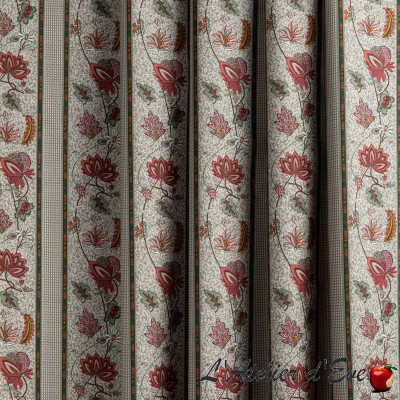 tissu-fleuri-Augustine-printemps-à-rayures-collection-Belle-Eoque-Lelièvre-Paris