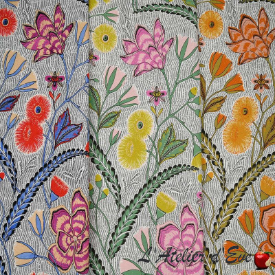 Toile de Jouy coton "Nature Imaginaire" Casal