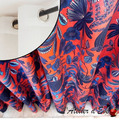 Floral velvet fabric "Orpheus" Thevenon