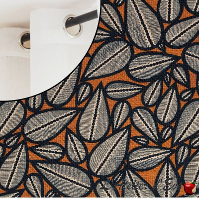 rideaux-coton-lima-noir-cumin-à-oeillets-thevenon