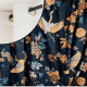 "Tsuru" velours bleu nuit Rideau Made in France Thevenon