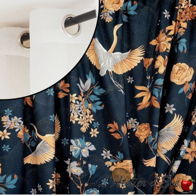 "Tsuru" Japanese cotton canvas Thevenon