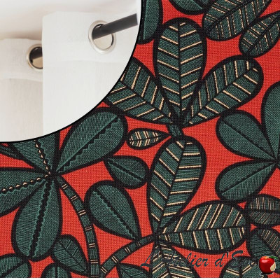 "Lima" Flowered linen fabric Thevenon furnishing