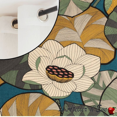 "Vaujours" Floral embroidered canvas with Casal furnishings