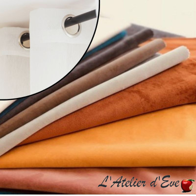  Blanc cassé "Duchesse" Rideau velours Made in France Thevenon