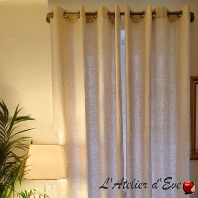 Etamine blanche voilage aspect lin sur mesure Thevenon