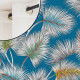 "Palmy" Rideau bleu oeillets Made in France Thevenon