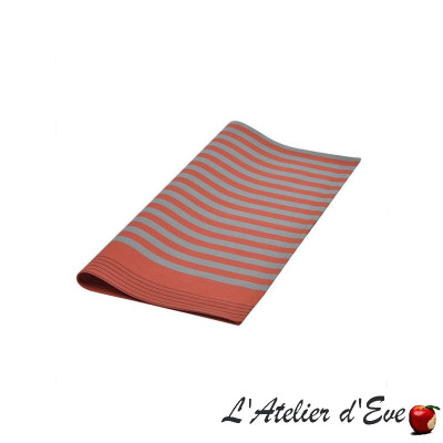 "Sauvelade" brick Basque cotton canvas towel Made in France 50x50cm Artiga