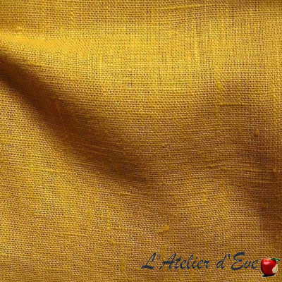 coupon-tissu-ameublement-lin-lavé-or-thevenon