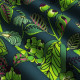 tissu-coton-fleuri-garden-land-vert de chrome-thevenon