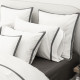 Lot 2 cotton satin pillowcases "Apparat" charcoal Le Jacquard Français