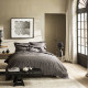 Drap plat percale de coton "Palacio" fusain Le Jacquard Français