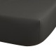 Cotton percale fitted sheet "Palacio" charcoal Le Jacquard Français