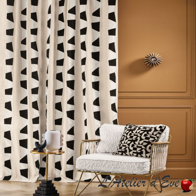 Camengo "Lakota" embroidered linen and cotton fabric