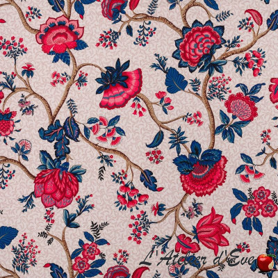 toile-coton-fleurie-fond-parchemin-ameublement-et-sièges-thevenon