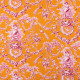 Toile-de-jouy-percale-de-coton-ludivine-rose-fond-orange-ameublement-et-sièges-thevenon