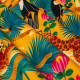 tissu-coton-enfant-toucans-fond-mangue-thevenon