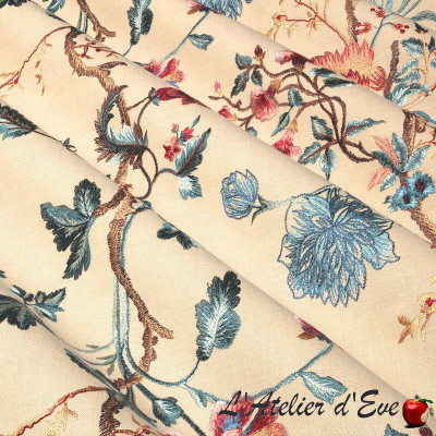 Tissu brodé "Rochecotte" Thevenon