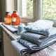 Lot-4-serviettes-de-table-coton-Empreintes-cobalt-Le-Jacquard-Français