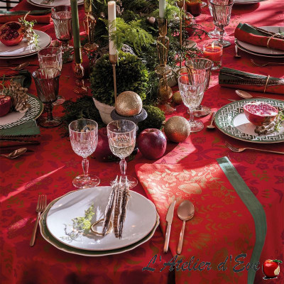 Lot 4 serviettes de table coton 55x55cm "Féerie" Sucre d'orge - Le Jacquard Français