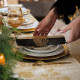 Set of 4 cotton napkins 55x55cm "Féerie" Gingerbread - Le Jacquard Français