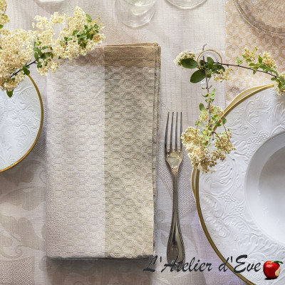 Set of 4 linen napkins 50x50cm "Romance" tenderness Le Jacquard Français
