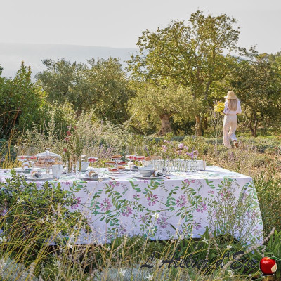 nappe-pois-de-senteur-le-jacquard-français-50% lin-50% coton