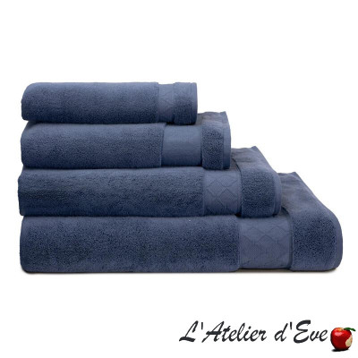 100% cotton sponge "Caress" Oriental Blue - French Jacquard