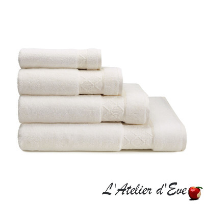 100% cotton sponge "Caresse" Ivory - French Jacquard