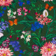 tissu-coton-fleuri-fond-vert-my-world-thevenon