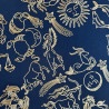 Thevenon Astral embroidered satin cotton fabric